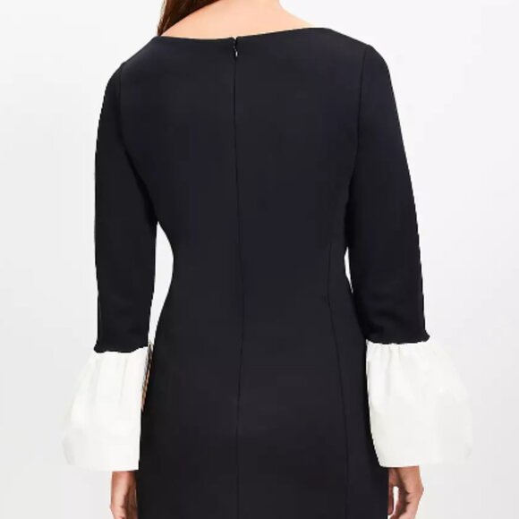 LOFT- Black Dress- White Cuff- Pointe Dress- NEW WITH TAG- Size 14 - Picture 2 of 2